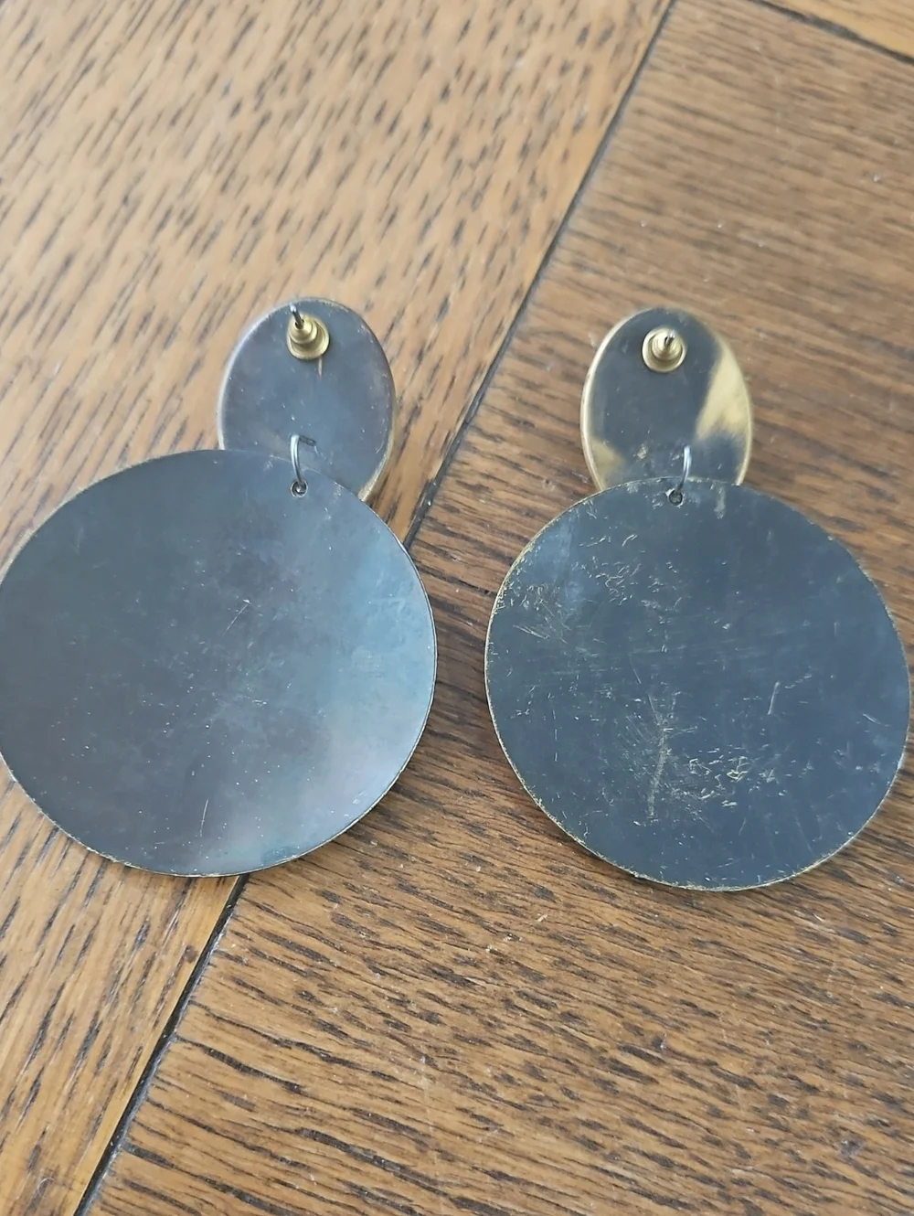 Cabochon Posts Large Door Knocker Earrings 2